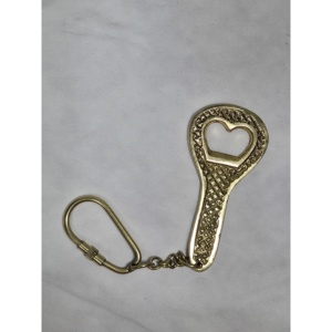 Décapsuleur porte-clés en alliage de cuivre en forme de cœur complexe, personnalisable avec logo OEM, en alliage de zinc, tire-bouchon pour ouvrir les bouchons - Product Image 2