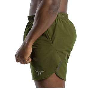 Shorts de sport personnalisés pour hommes, style urbain, en toile écologique, respirants, séchage rapide, taille mi-haute, fermeture élastique, couleur unie - Product Image 4