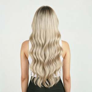 18A <b>Ash</b> <b>Blonde</b> Remy Human <b>Hair</b> Flat Tip <b>Extensions</b>-Soft Brazilian Keratin Bonds - Product Image 5