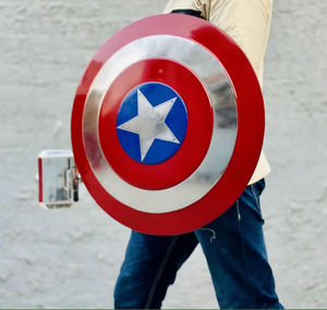 Bouclier Captain America en métal avec marteau Thor | Meilleur cadeau de Noël pour lui Décoration/Bouclier de décoration murale Articles cadeaux pour amoureux de la guerre - Product Image 2