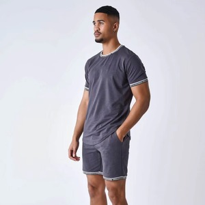 Conjunto Deportivo para Hombre, Ropa de Gimnasio de Secado Rápido y Transpirable, Camiseta de Manga Corta de Verano, Pantalones Cortos de Entrenamiento para Correr, Baloncesto, Color Sólido - Product Image 2