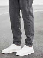 Jean décontracté gris en denim pour homme, coupe ample, qualité supérieure, coton/élasthanne, avec agent adoucissant, style urbain et tendance