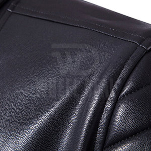 Chaqueta de cuero informal impermeable para hombre más vendida con cuello levantado, chaqueta OEM de invierno con diseño de etiqueta privada duradera a la venta - Product Image 5