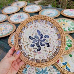 จานรองแก้วหวายวินเทจ ทำด้วยมือจากวัสดุเปลือกหอยมุก โรงงานผลิตโดยตรง ขายส่ง รับทำโลโก้ ประเทศเวียดนาม - Product Image 4