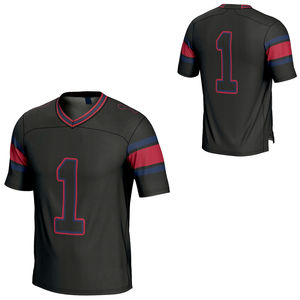 Maillot de football américain à manches courtes imprimé, design personnalisé professionnel, 100% polyester, respirant, antibactérien, séchage rapide - Product Image 6