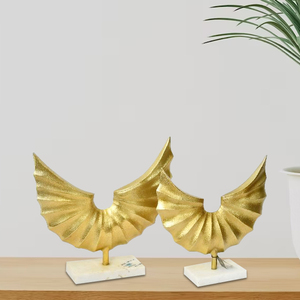 Gold-Finished Unique Sculpture for Home and Office Table Decoration Aluminum with Marble Base Durable <b>Metal</b> Material - Product Image 3