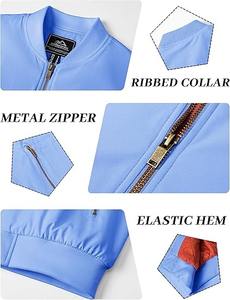 Men's Casual Windproof Bomber Jacket Full Zip Winter Warm <b>Padded</b> Coat with V-<b>Neck</b> Closure - Product Image 3