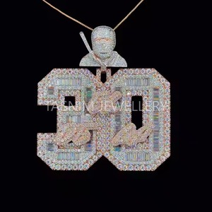 Collier pendentif unisexe hip-hop chrétien en moissanite, bijou glacé plaqué or 10K, style streetwear, idéal pour les soirées, certifié GIA - Product Image 2