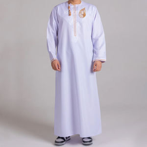White Color Arabic Men Thobe Jubba Design Online Shipping New Arrival OEM Service OEM Service Low MOQ Best Selling Price - Product Image 1
