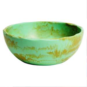 Cuenco oblongo con patas de resina con anillos Cuenco de resina blanca en línea al mejor precio Tamaño de producto personalizado Hecho en India - Product Image 4