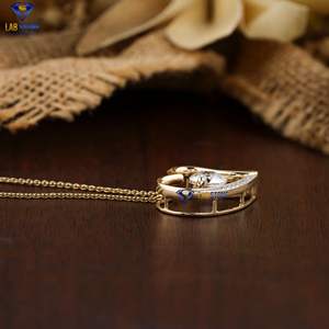 1.08 TDW pendentif diamant rond taille brillant 14K or jaune certifié/non certifié diamant Cvd diamant - Product Image 3