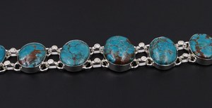 Handmade Sterling <b>Silver</b> Plated Turquoise Gemstone <b>Bracelet</b> Unique Jewelry Party Wear Gift Idea - Product Image 2