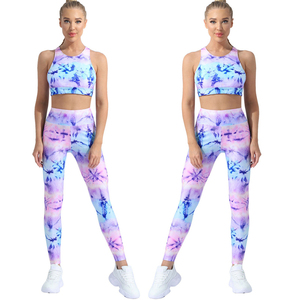 Pakistán hizo precio barato Mujeres Yoga Set Cómodo Mujeres Yoga Set Venta en línea Mujeres Algodón Sublimación Yoga Set - Product Image 6