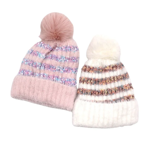 High Quality Soft Warm Bobble <b>Beanies</b> for Outdoor Activities OEM Wholesale Breathable Streetwear Style Winter Bobble <b>Beanies</b> - Product Image 1