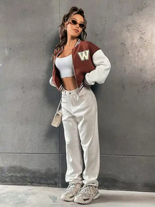 Custom Women Breathable Cotton Printed Letter Embroidery <b>Patch</b> Baseball Letterman Cropped Outdoor Waterproof Quilted Varsity - Product Image 5