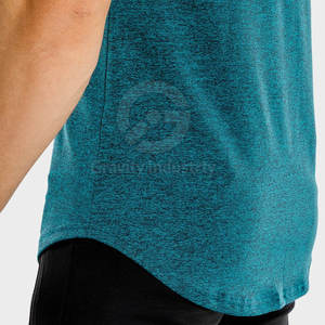 เสื้อยืดโพลีเอสเตอร์/ ผ้าฝ้ายแห้งเร็วและระบายอากาศได้ดีผลิตตามสั่งสำหรับยิม - Product Image 6