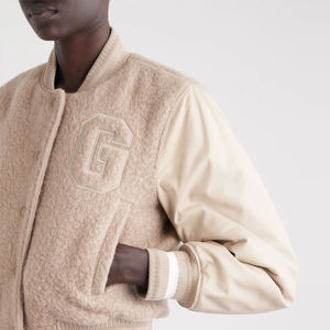 Veste d'hiver pour femme 2025, veste de style universitaire, veste en cuir personnalisée, veste courte respirante en molleton de coton, veste de style universitaire pour femme - Product Image 4