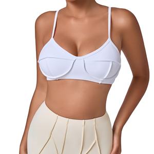 Sujetador Deportivo para Mujer Talla Grande, Cuello en U, Transpirable, Ligero, para Yoga, Fitness, Gimnasio, Ejercicio, Ropa Deportiva, con Logotipo Frontal Simple - Product Image 1