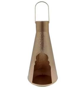 Lanterne d'intérieur suspendue de style moderne faite à la main en verre noir mat et bougeoir en fer Décoration de la maison - Product Image 2