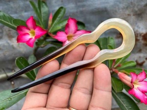 Épingles à cheveux en corne de buffle polie pour femmes, bâton de coiffure en corne de bœuf, accessoire naturel - Product Image 3