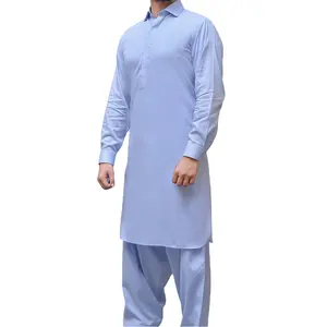Proveedor directo de fábrica hombres Shalwar Kameez OEM venta al por mayor superventas hombres musulmanes ropa transpirable Shalwar Kameez