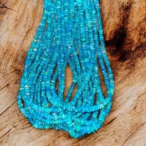 Cuentas de Rondelle lisas de ópalo etíope azul, hebra de piedras preciosas sueltas de 3-5mm para la fabricación de joyas, venta al por mayor, tendencia global 2025 - Product Image 2