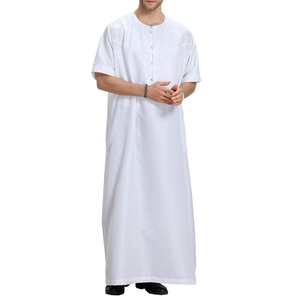 Vêtements musulmans traditionnels thobes vente en gros de thobe pour hommes personnalisés manches régulières saoudien arabe Daffah Dubai Thobe hommes - Product Image 5