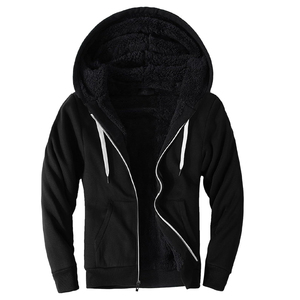 Sweat à capuche en fausse fourrure pour hommes Sweat à capuche en fourrure épaisse avec fermeture éclair pour hommes - Product Image 1