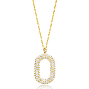 รูปทรงเรขาคณิตรูปไข่เพทายหินกลวงเสน่ห์จี้ตุรกีแฮนด์เมด925สเตอร์ลิงเครื่องประดับเงิน - Product Image 1