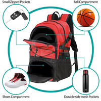 Grand sac à dos avec plusieurs poches Sac de voyage pour le basketball le week-end Sac de basket pour entraîneurs et entraîneurs