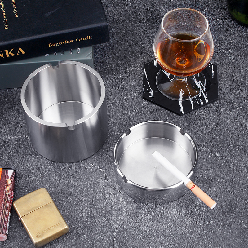 Оптовая продажа, круглая пепельница для курения из нержавеющей стали, пепельница для сигарет