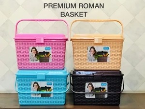 Cesta de compras de plástico duradera y multiusos, tipo ovalado, para supermercado, hogar, almacenamiento minorista, calidad premium, ligera - Product Image 4