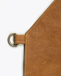 Tablier de travail en cuir pleine fleur artisanal avec doublure à motifs, bretelles réglables, tablier de protection robuste pour chef, barista - Product Image 4