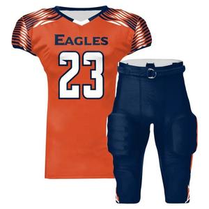 Uniforme de fútbol americano de poliéster 100% al por mayor conjuntos personalizados con características transpirables equipo de calidad único - Product Image 1