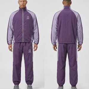 Chándal Deportivo Personalizado de Poliéster con Bloques de Color y Estampado Acid Wash para Hombre, con Cremallera, Estilo Urbano, 2 Piezas, Dobladillo Ajustable, Alta Calidad, Venta al por Mayor - Product Image 1