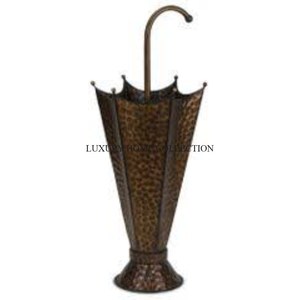 Handcrafted Antique Metal <b>Umbrella</b> <b>Stand</b> with Intricate Designs and a Rustic Finished Perfect for Traditional Entryways - Product Image 1