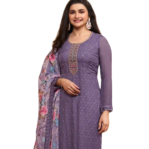 Latest Designer Pure Organza Embroidery Work <b>Kurti</b> Set by Fab Zone for Special Occasions - Product Image 1