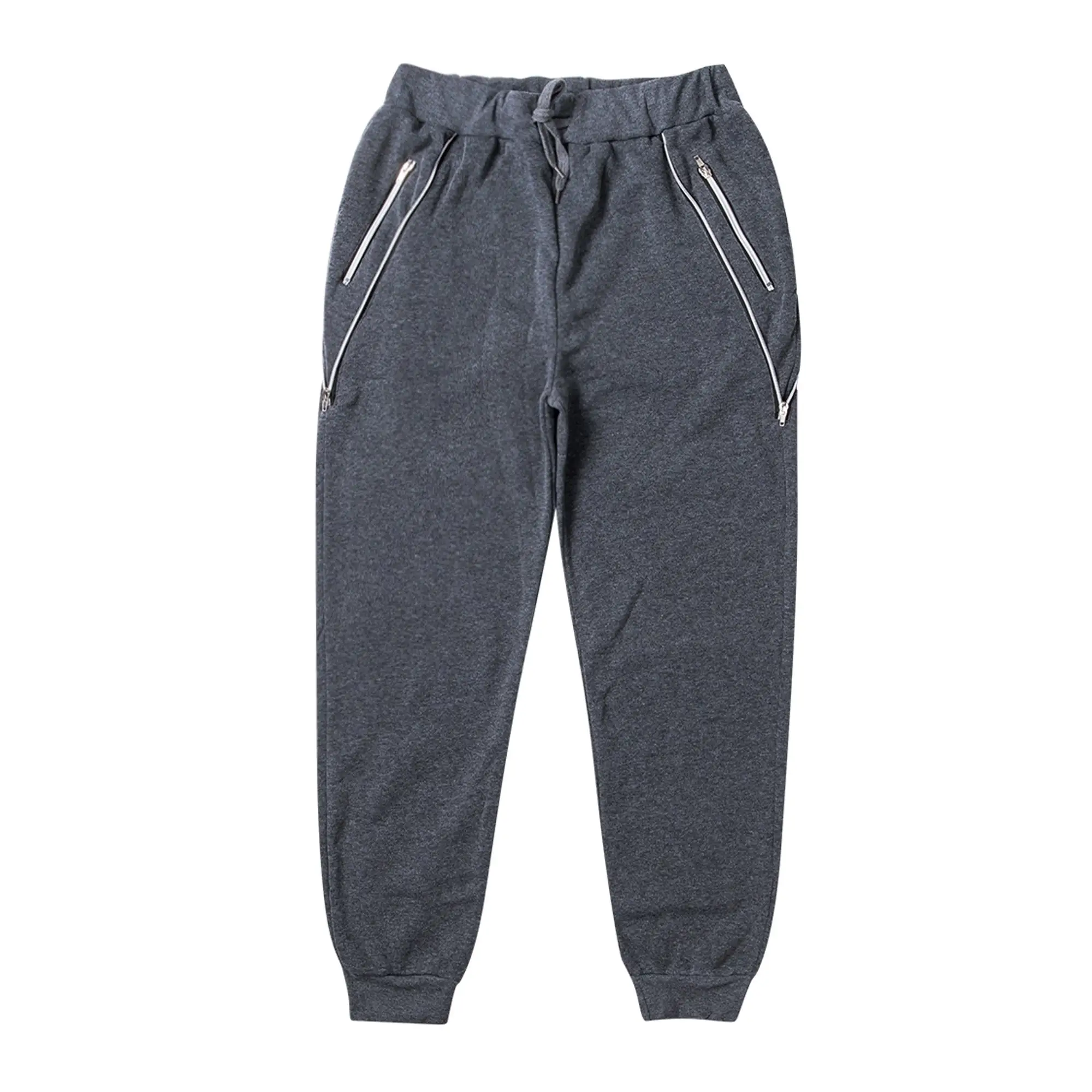 Men's Jogger Sweatpants With Two Zipper Pockets Tracksuit Bottom For Gym Running Sports Track Pants