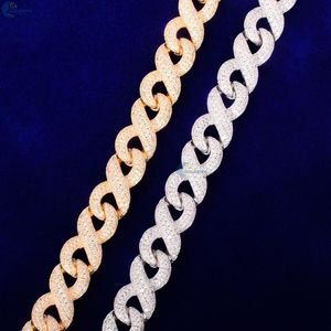 Colorless Lab Grown Diamond Hip Hop <b>Chain</b> Solid <b>Gold</b> Plated Iced Out <b>Chain</b> Unique Infinity <b>Link</b> <b>Chain</b> For Men's - Product Image 4