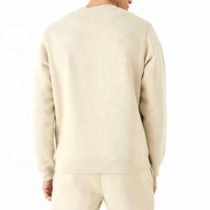 Conjunto Deportivo para Hombre, Sudadera de Cuello Redondo y Pantalones Jogger de Algodón Beige, Color Sólido, Manga Larga, Estilo Casual para Otoño, Corte Regular - Product Image 3