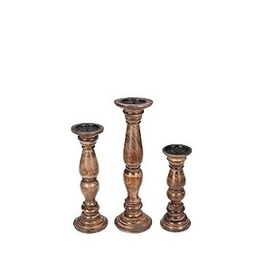 Portavelas de Madera Ecológico Hecho a Mano de Lujo TQC - Forma Redonda para Hogares, Restaurantes, Cafeterías - Decoración Navideña para Mesa - Product Image 1