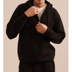 Custom Full Face Zip Up Face Cazadora en blanco Hombres Sudadera con capucha Chaqueta Abrigo Hombres Zip Hoodie con cremalleras - Product Image 1