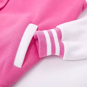 Veste universitaire en molleton imperméable unie personnalisée pour le baseball féminin avec poche Nouvelle arrivée Bouton Nouvelle mode - Product Image 5