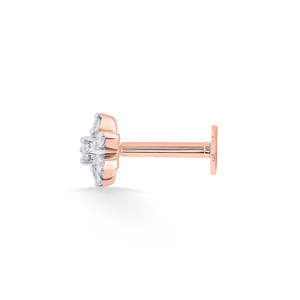 Twinkle Bud Diamond Nose Ring-G23 <b>Titanium</b> Steel <b>Piercing</b> <b>Jewelry</b> with Zircon Crystal - Product Image 4