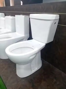 Armario de agua de cerámica de dos piezas-Inodoro redondo con trampa en S con accesorios LLC y tapa de tanque de cisterna - Product Image 4