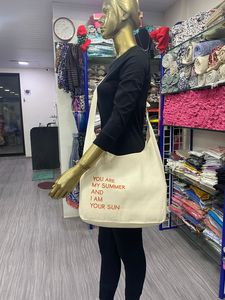 Bolsas de algodón 100%, Asa impresa de transferencia de calor única, Material tejido de colores personalizados, venta al por mayor para uso promocional del comprador - Product Image 6