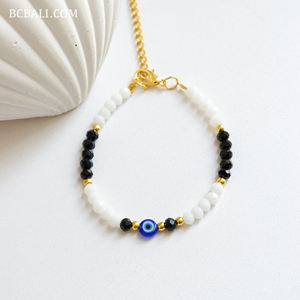 crystal <b>bead</b> evil eye charm <b>bracelets</b>, blending protective symbolism with <b>fashion</b>-forward design for women seeking both style - Product Image 2