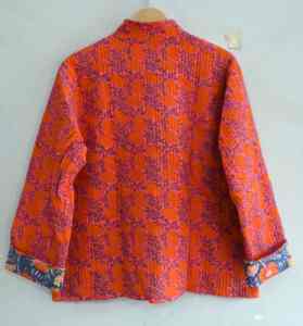 Veste matelassée faite à la main, veste en coton à imprimé bloc pour femmes, manteau court d'hiver, veste à manches longues, veste à imprimé floral - Product Image 5