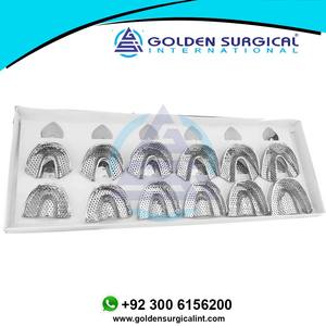 Bandejas de Impresión Dentales Perforadas, Bordes Rígidos Soldados |   Juego de Bandejas de Impresión Dental Autoclavables para Prótesis Dentales - Product Image 3