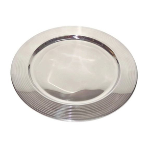 Plato Decorativo de Mesa con Diseño Repujado en Dorado, Borde Plateado, Hecho a Mano y Personalizado - Product Image 6